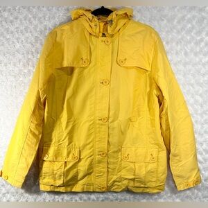 Lands End Womens Yellow Rain Lightweight Jacket